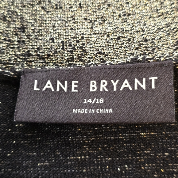 Lane Bryant Metallic Gold Black Tie Front Cardigan Sweater 14/16 - Picture 8 of 11